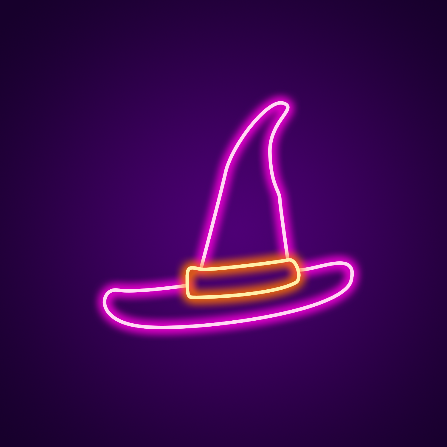 neon witch hat light